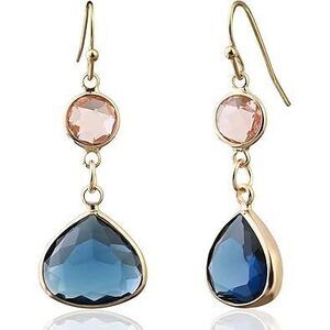 Sapphire Blue Earrings Dangle Handmade Aquamarine Blue Topaz Earrings Drop